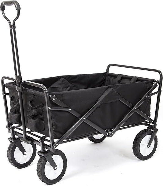 Collapsible Folding Outdoor Utility Wagon, Black